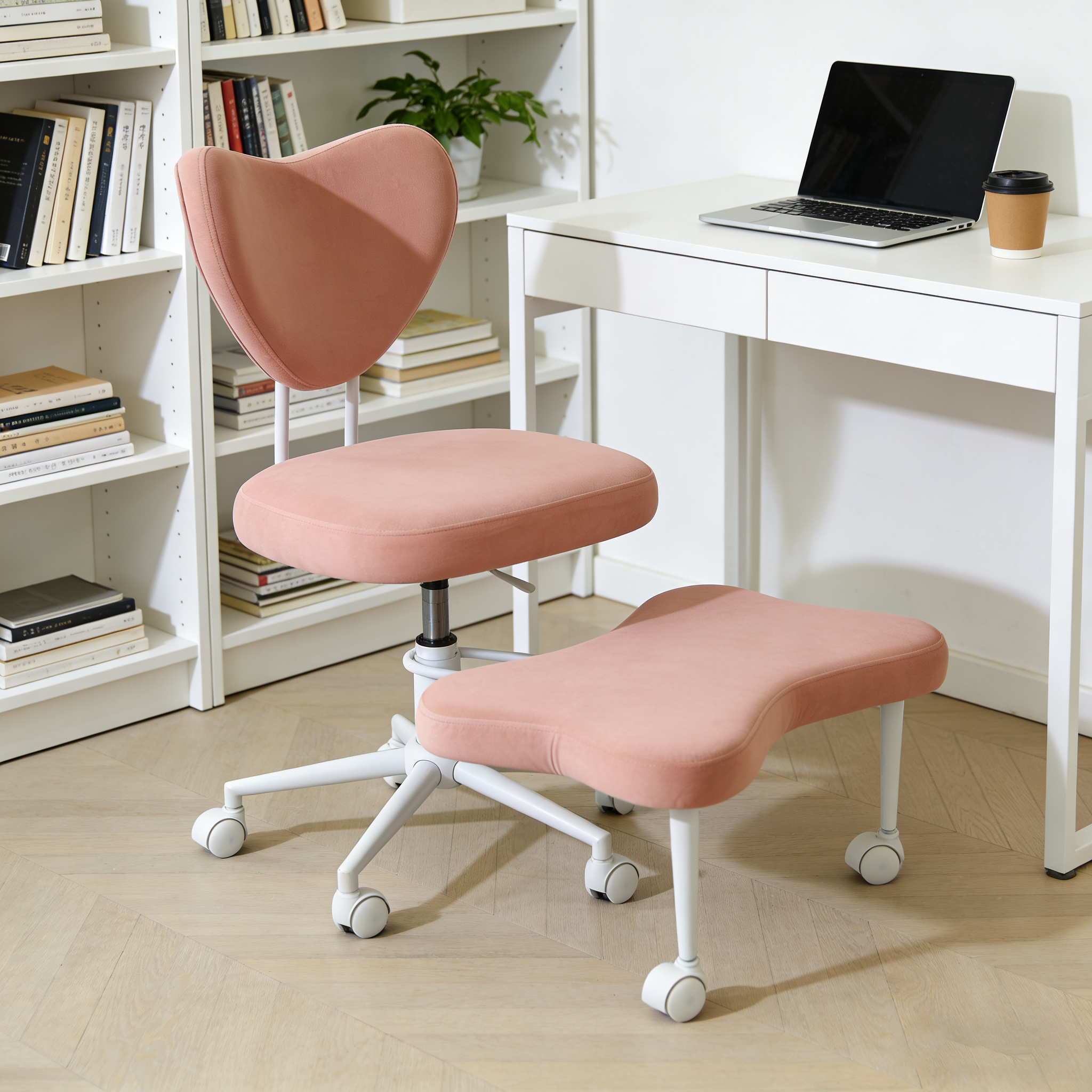 Chaise méditation ergonomique rose soutien lombaire