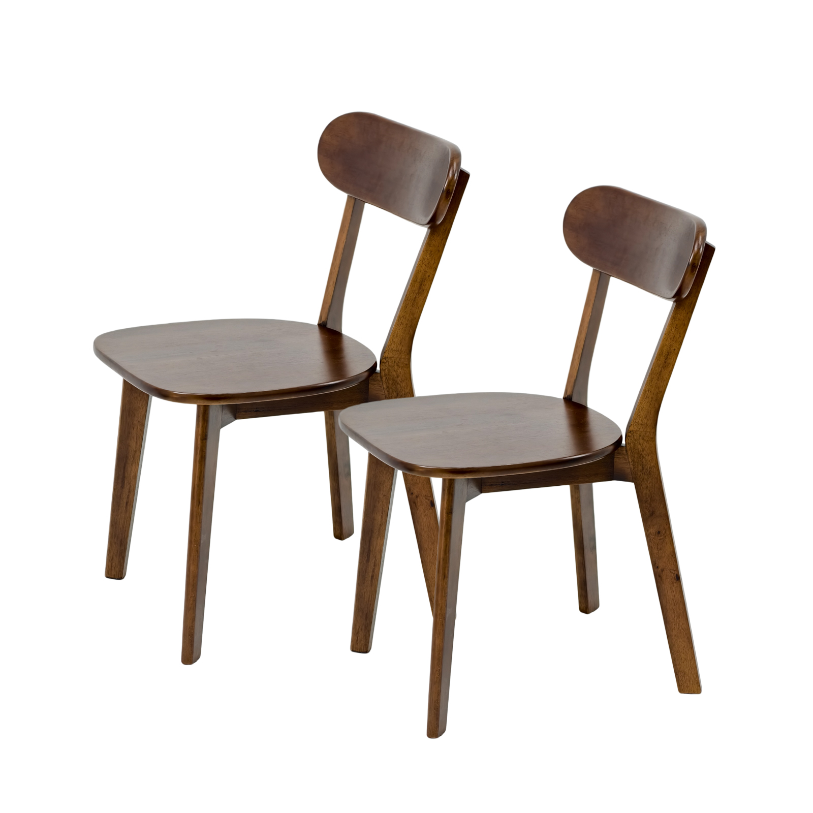 Ensemble 2 chaises salle à manger bois massif noyer