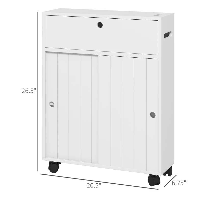 Armoire papier toilette Kleankin 4 roulettes, blanc