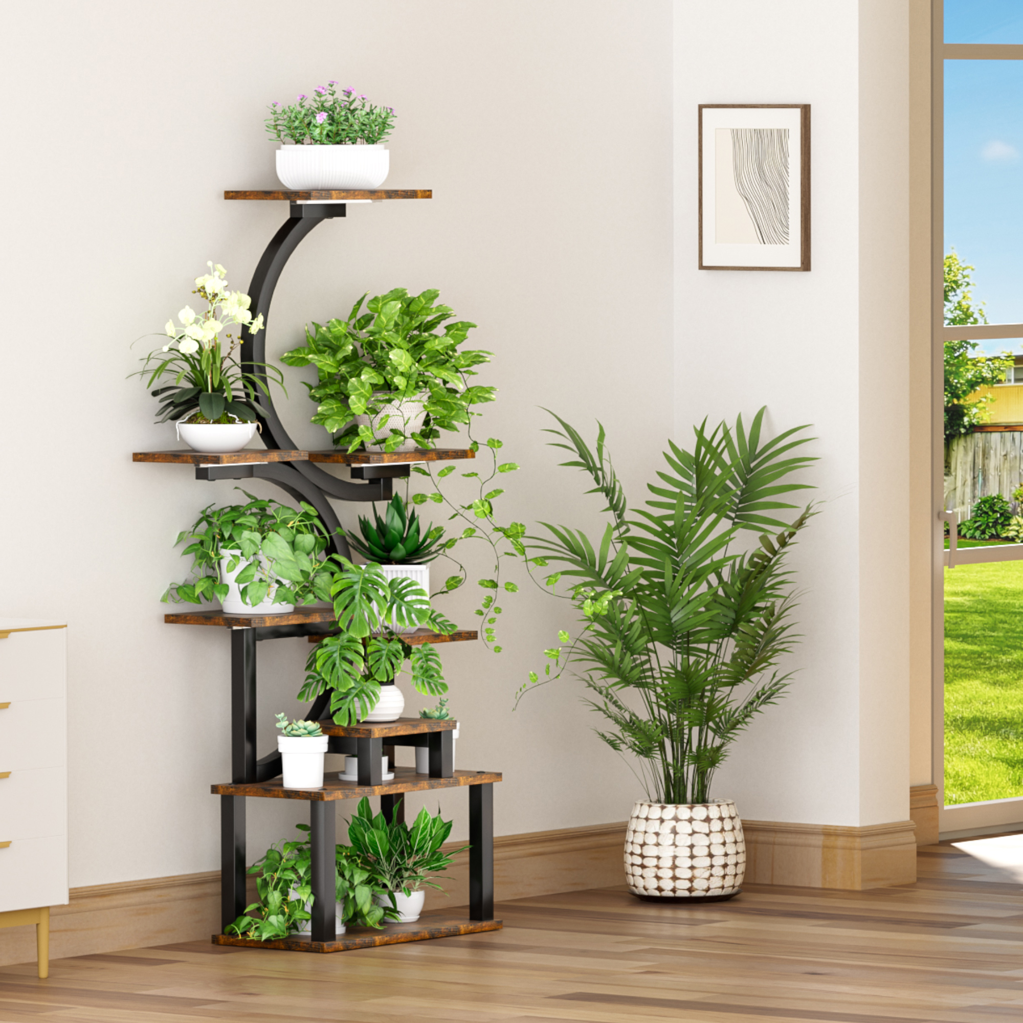 Étagère plantes 8 niveaux avec 5 lumières croissance