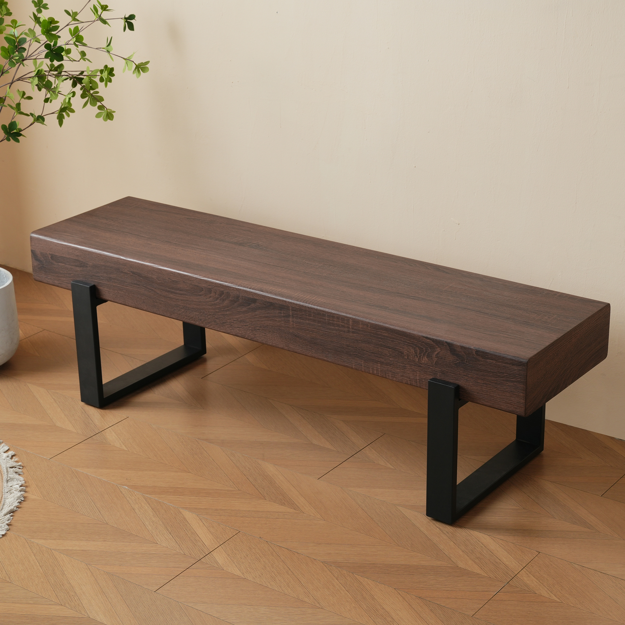 Banc salle à manger 59po style fermette bois industriel