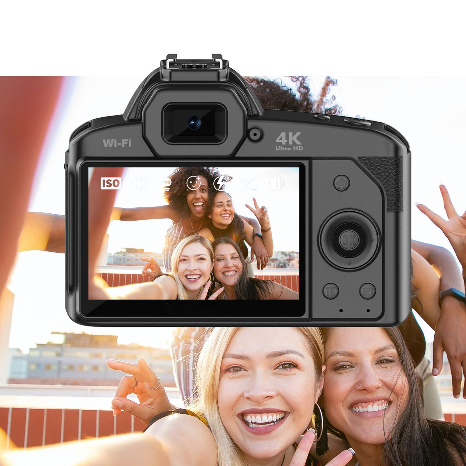 Caméra numérique 4K 64MP 3 po écran zoom 16x double camera