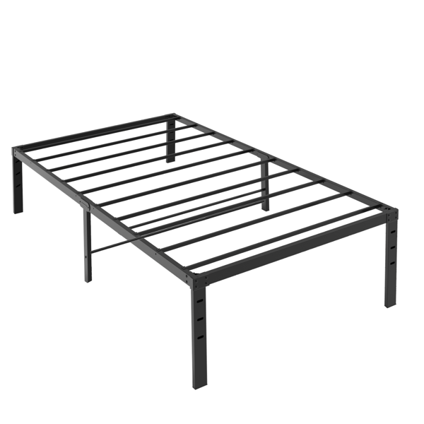 Lit plateforme métal noir jumeau simple 12 po hauteur