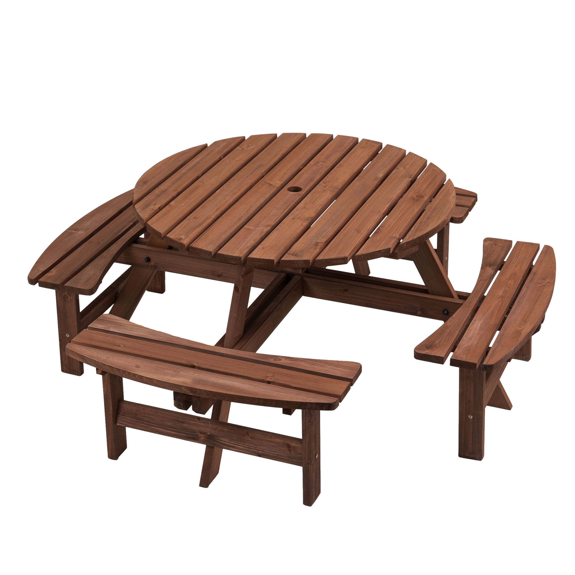 Table pique-nique bois 8 personnes bancs intégrés 2220 lb