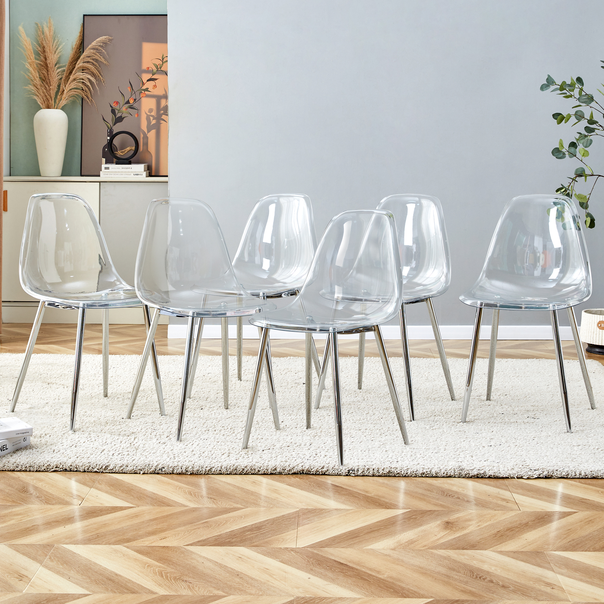 Chaise salle à manger transparent minimaliste 6 pcs TW-1200
