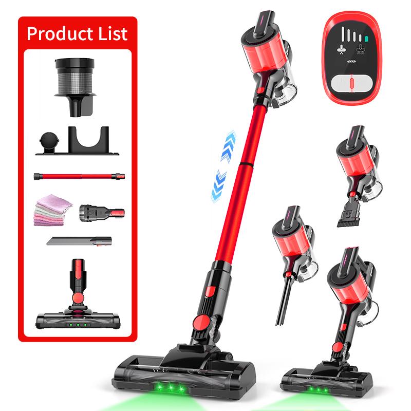 Aspirateur main rouge sans fil anti-emmêlement