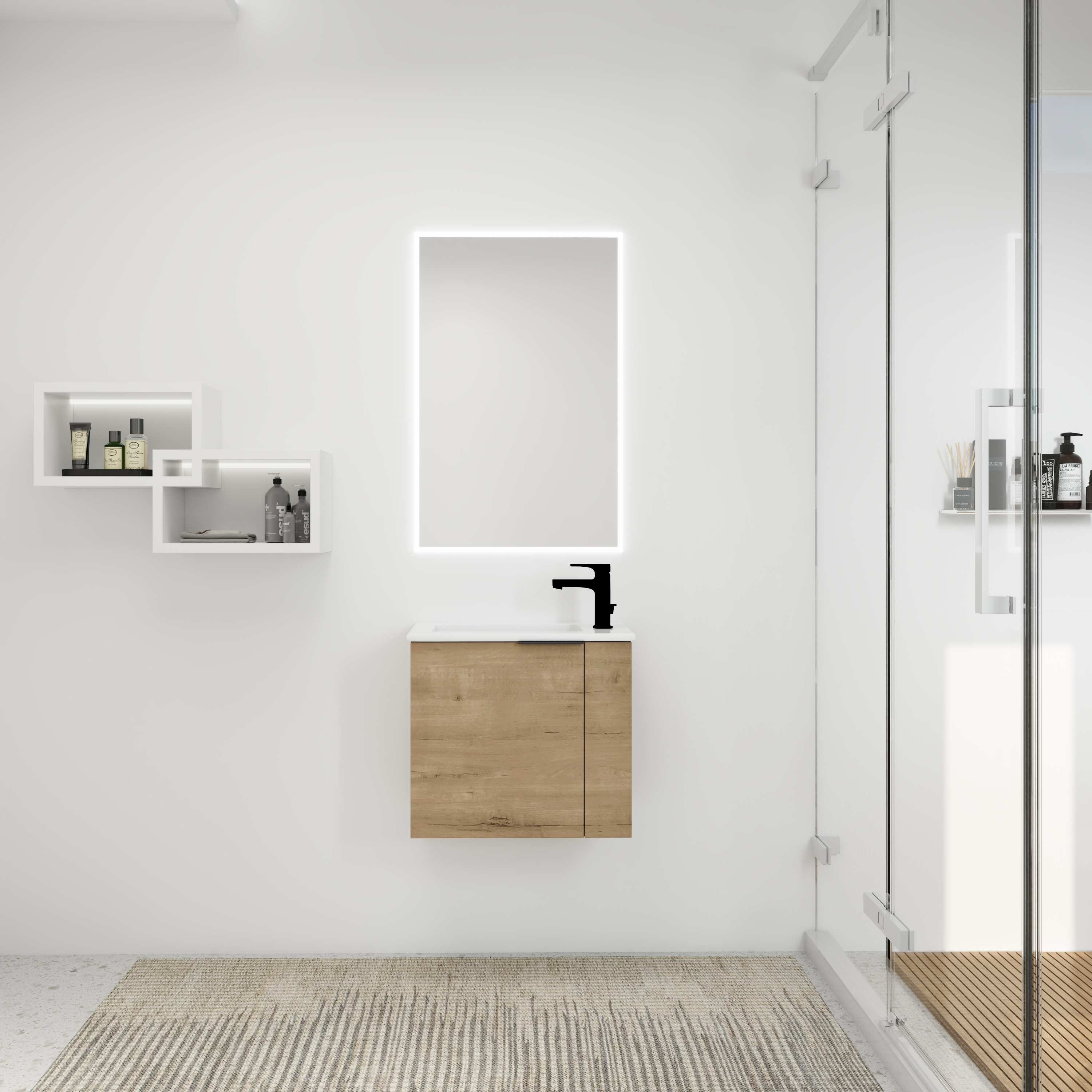 Vanité salle de bain 22 po portes fermeture douce