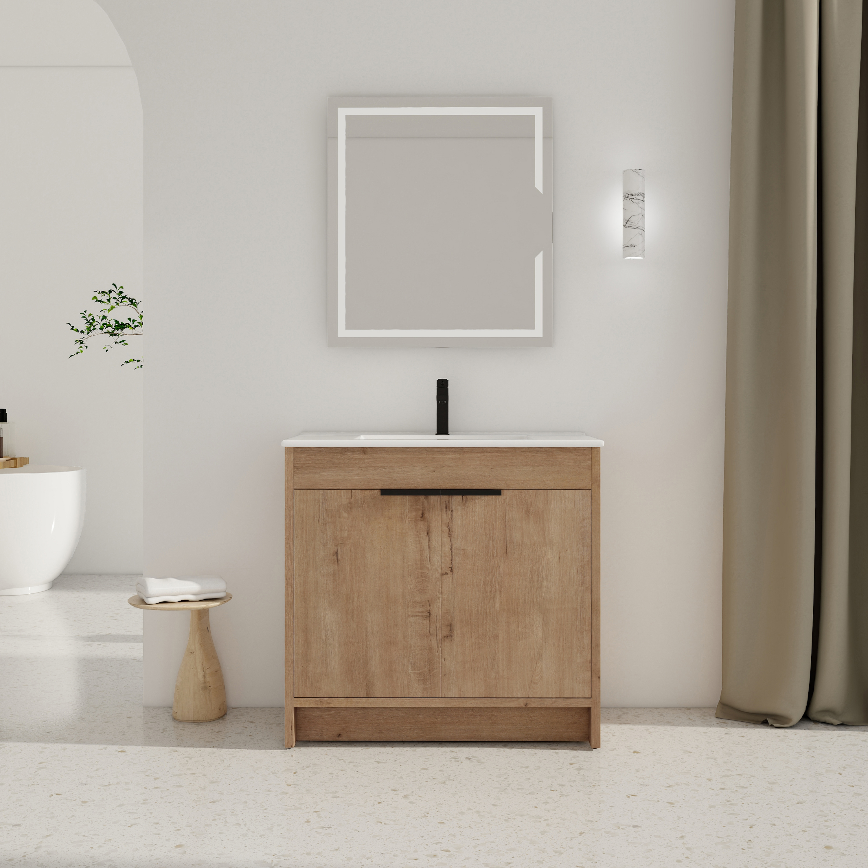 Vanité salle bain 36 po céramique blanche KD-PACKING