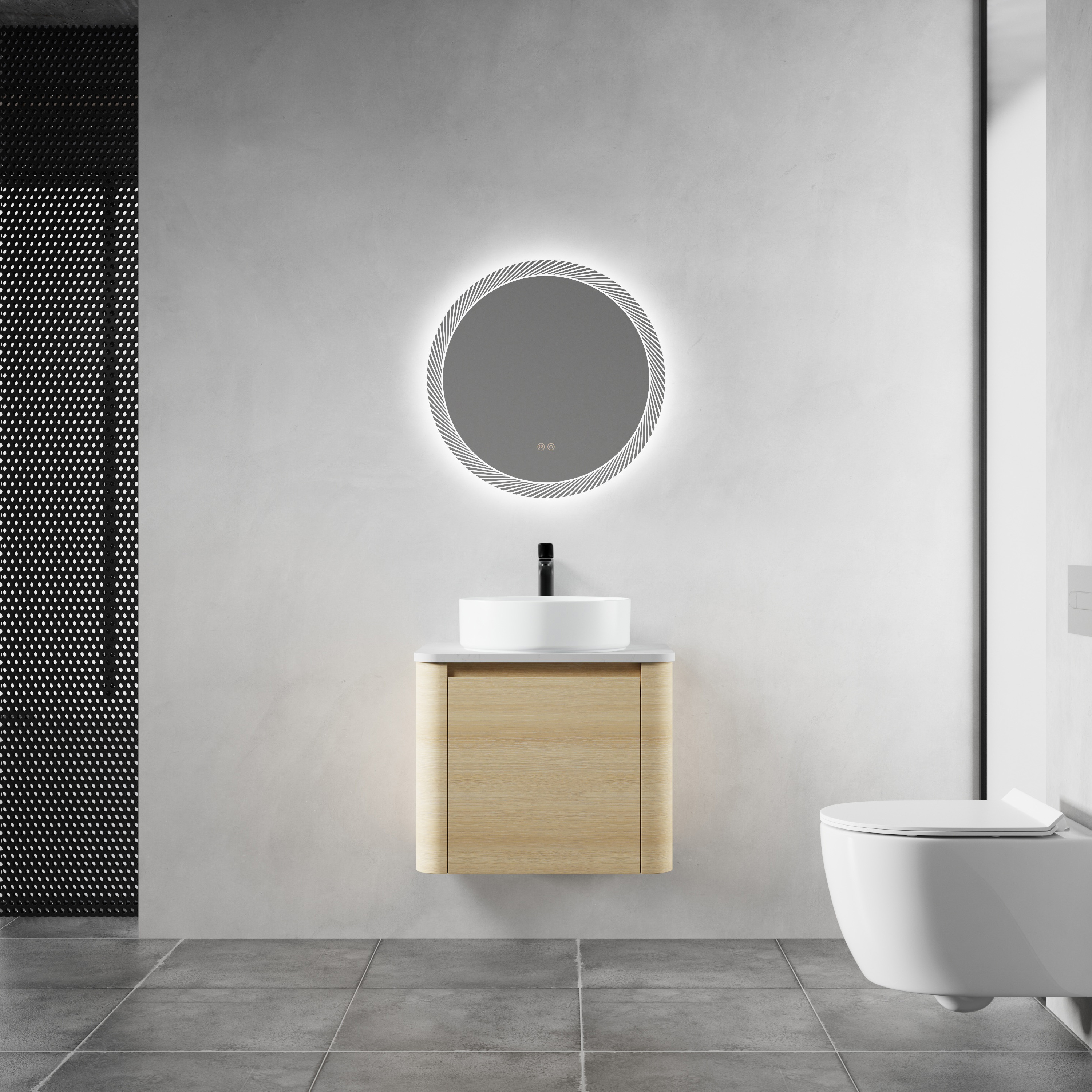 Vanité 24 po murale lavabo céramique, blanc