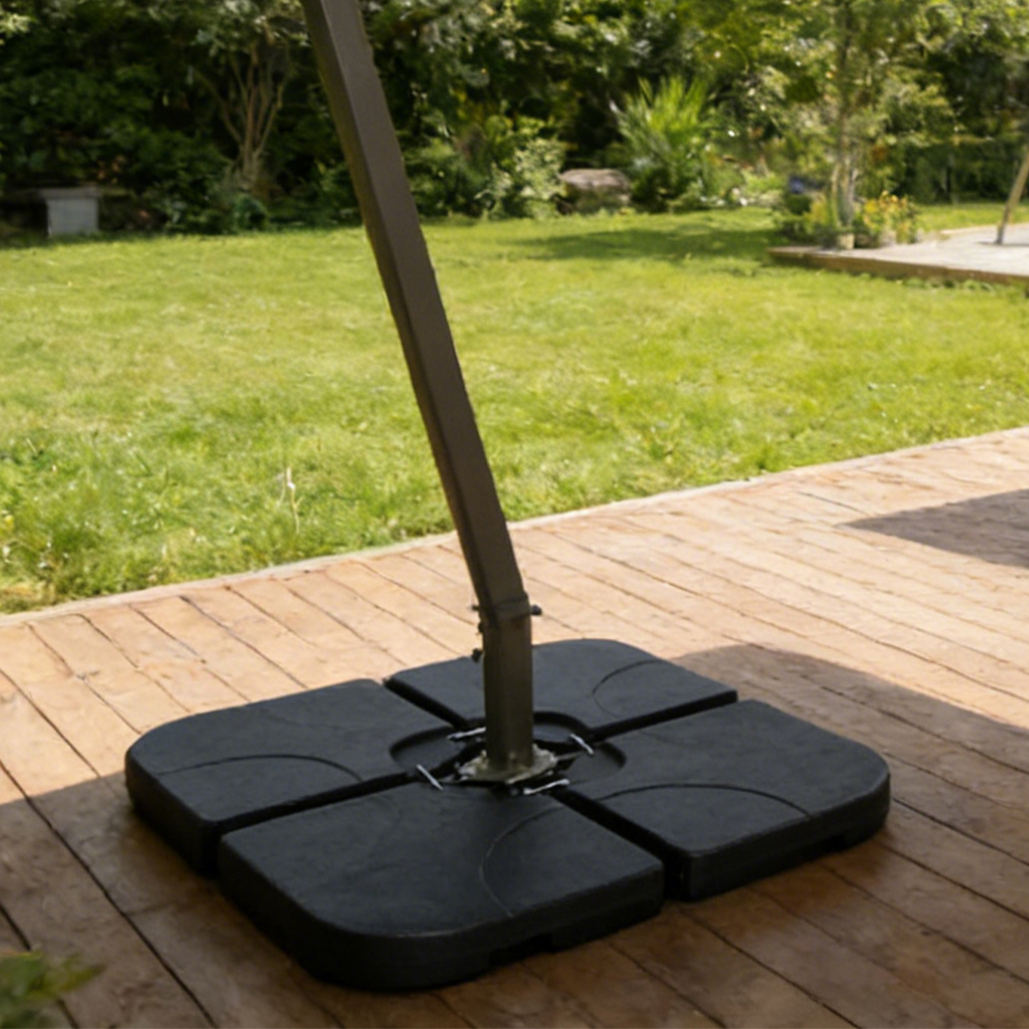 Socle parasol patio décalé lourd base remplissable 160-220 lbs