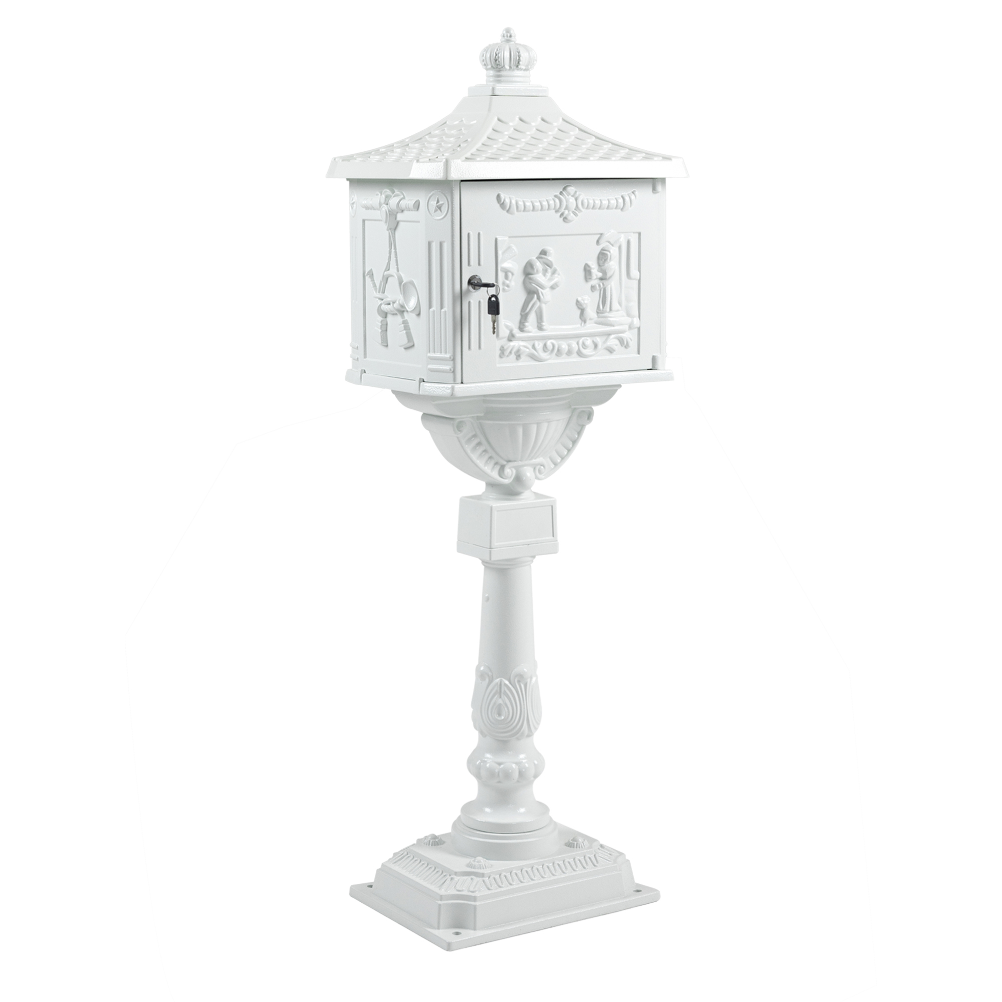 Boîte aux lettres aluminium blanc, sécurisée, robuste