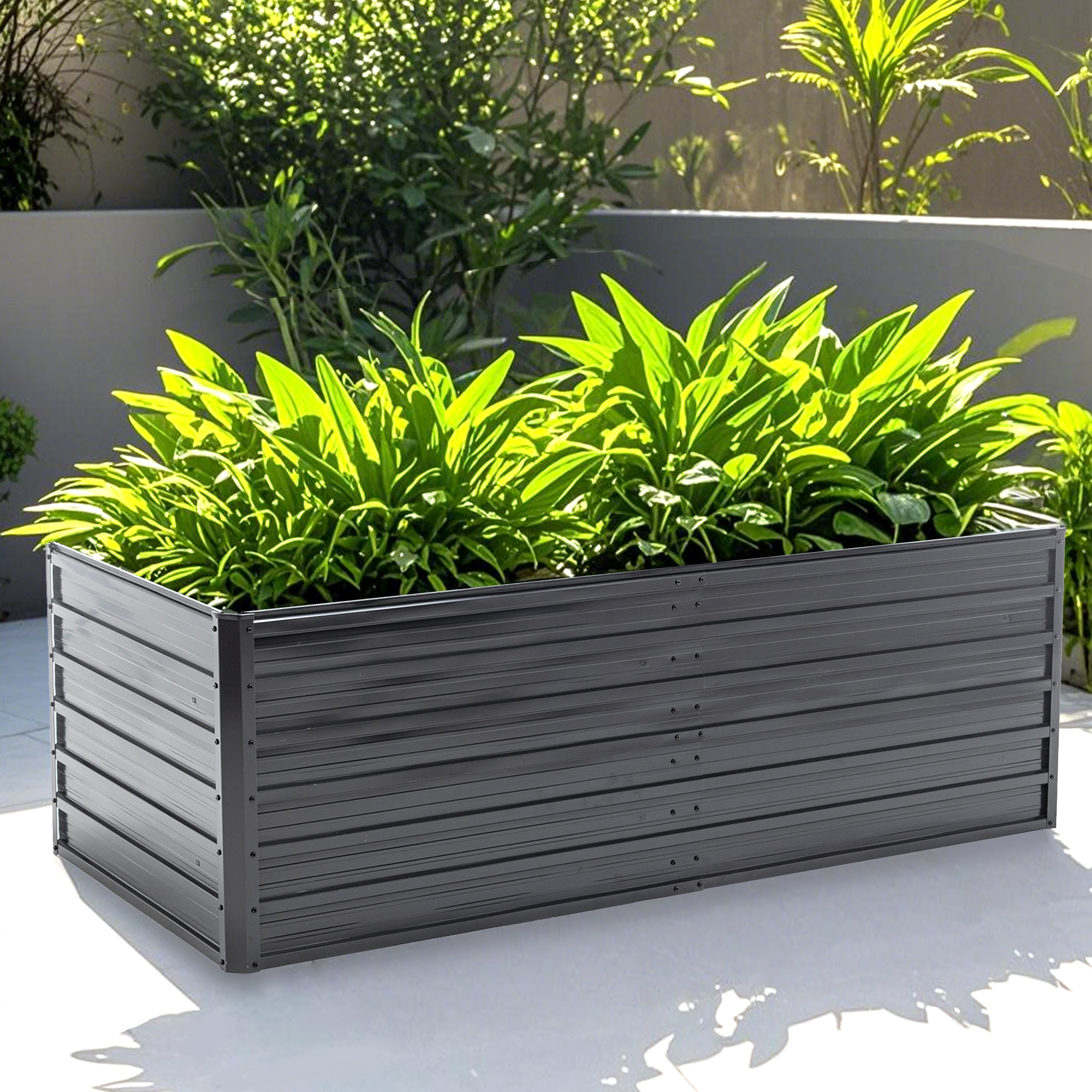 Lit surélevé jardin 6x3x2pi acier galvanisé renforcé légumes