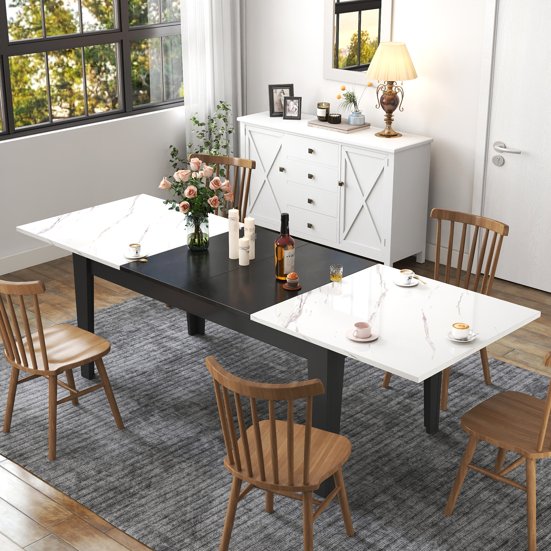 Table à manger extensible 106,3 po
