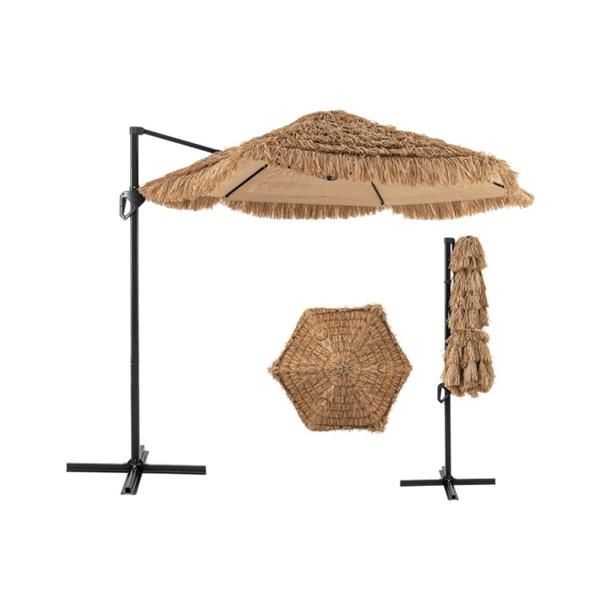 Parasol terrasse 9.5 pi tropical noir, 2 étages, protection UV