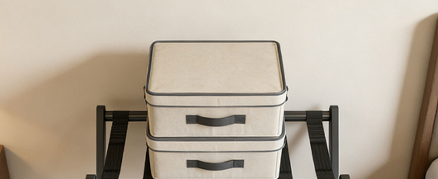 Porte-bagages bambou pliant - Rangement chambre hôtel
