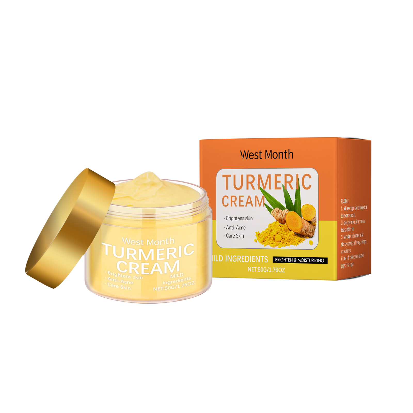 West Month Crème visage curcuma hydratante éclaircissante