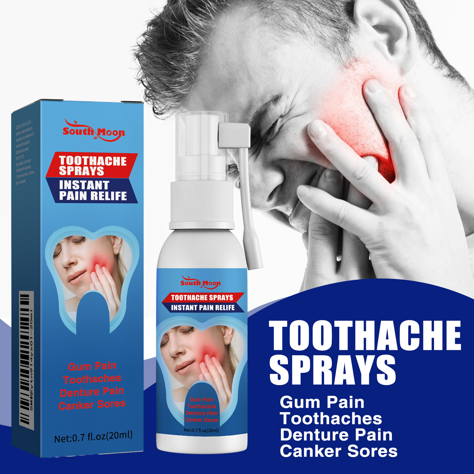 South Moon Spray soins buccaux - soulage et apaise les dents