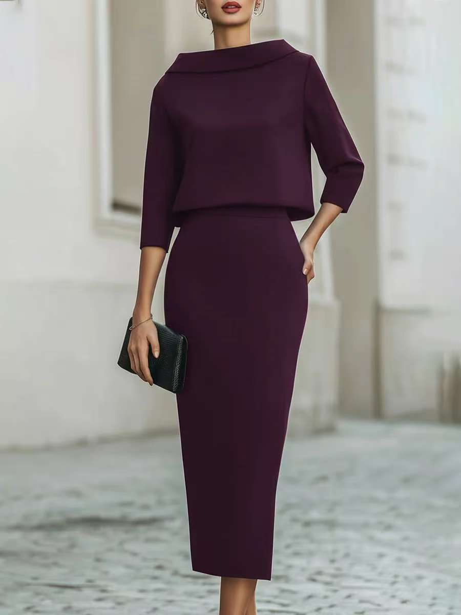Ensemble 2 pièces urbain jupe+haut moulant femme