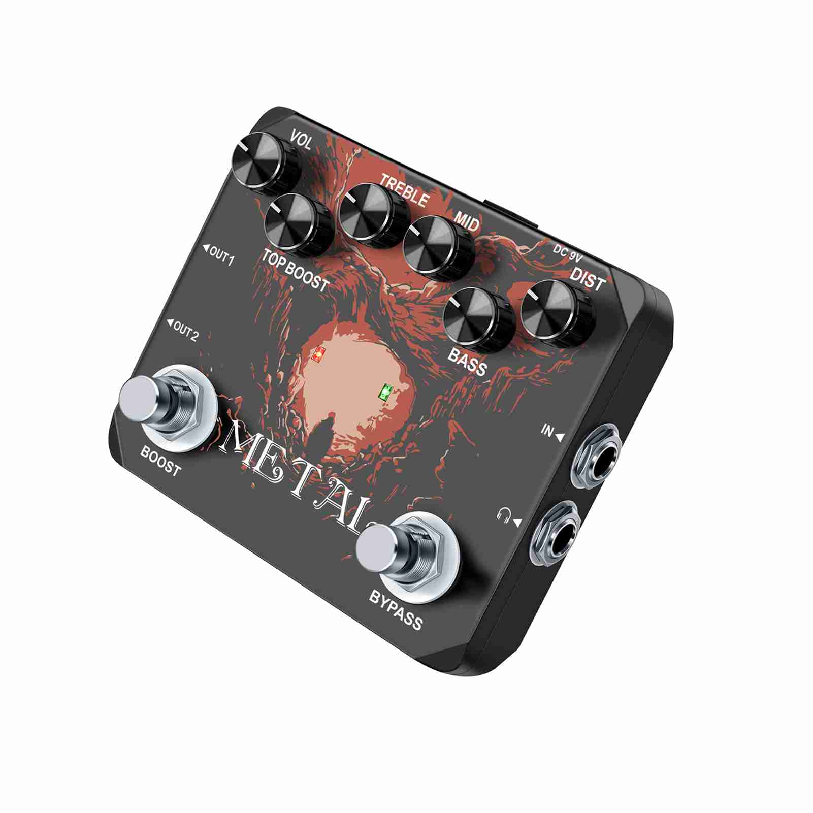 Pédale Metal guitare électrique, sortie casque