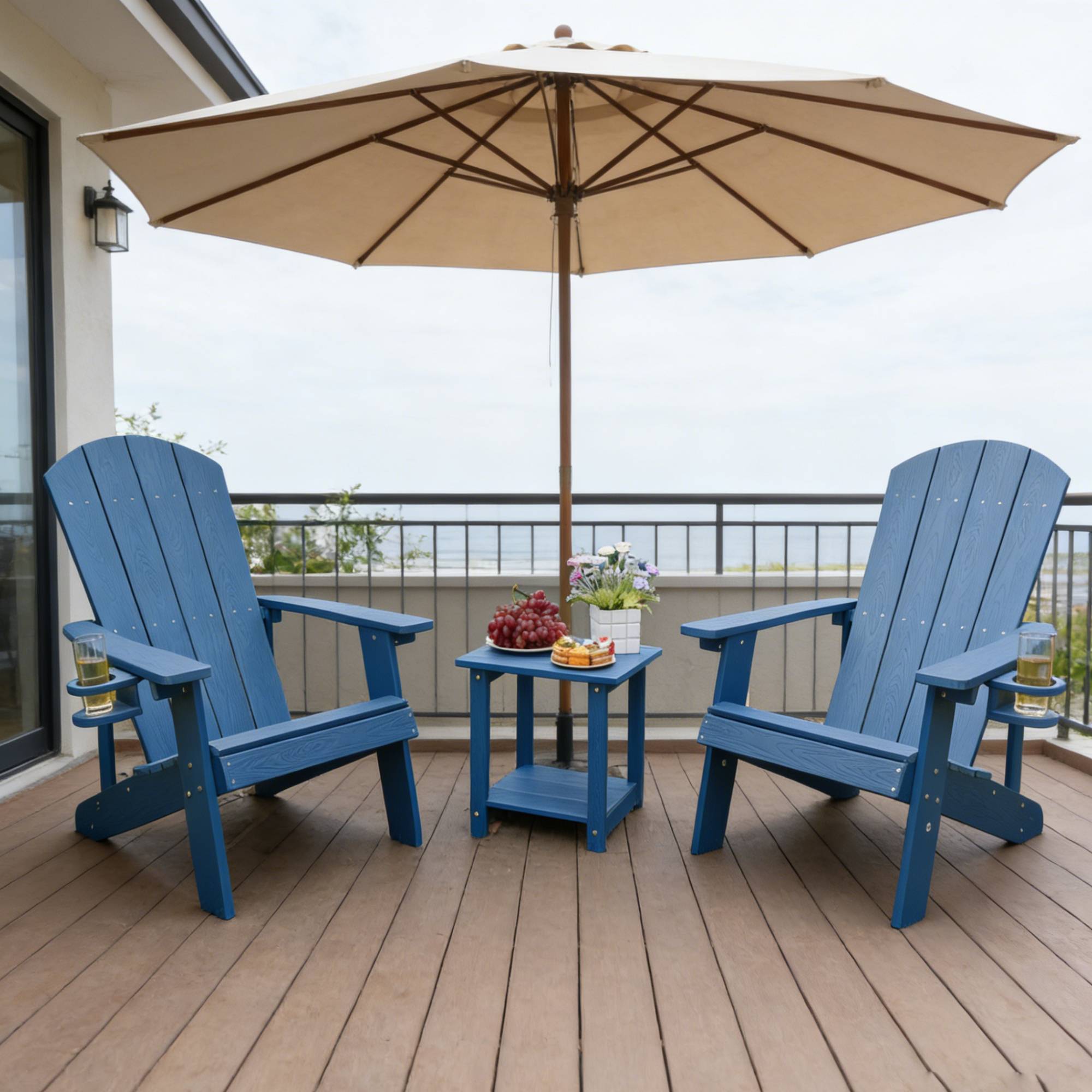 Ensemble 2 chaises longues patio toutes saisons