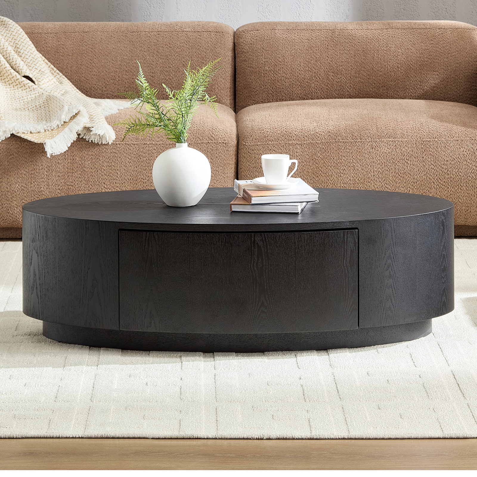 Table café ovale luxe, sans assemblage