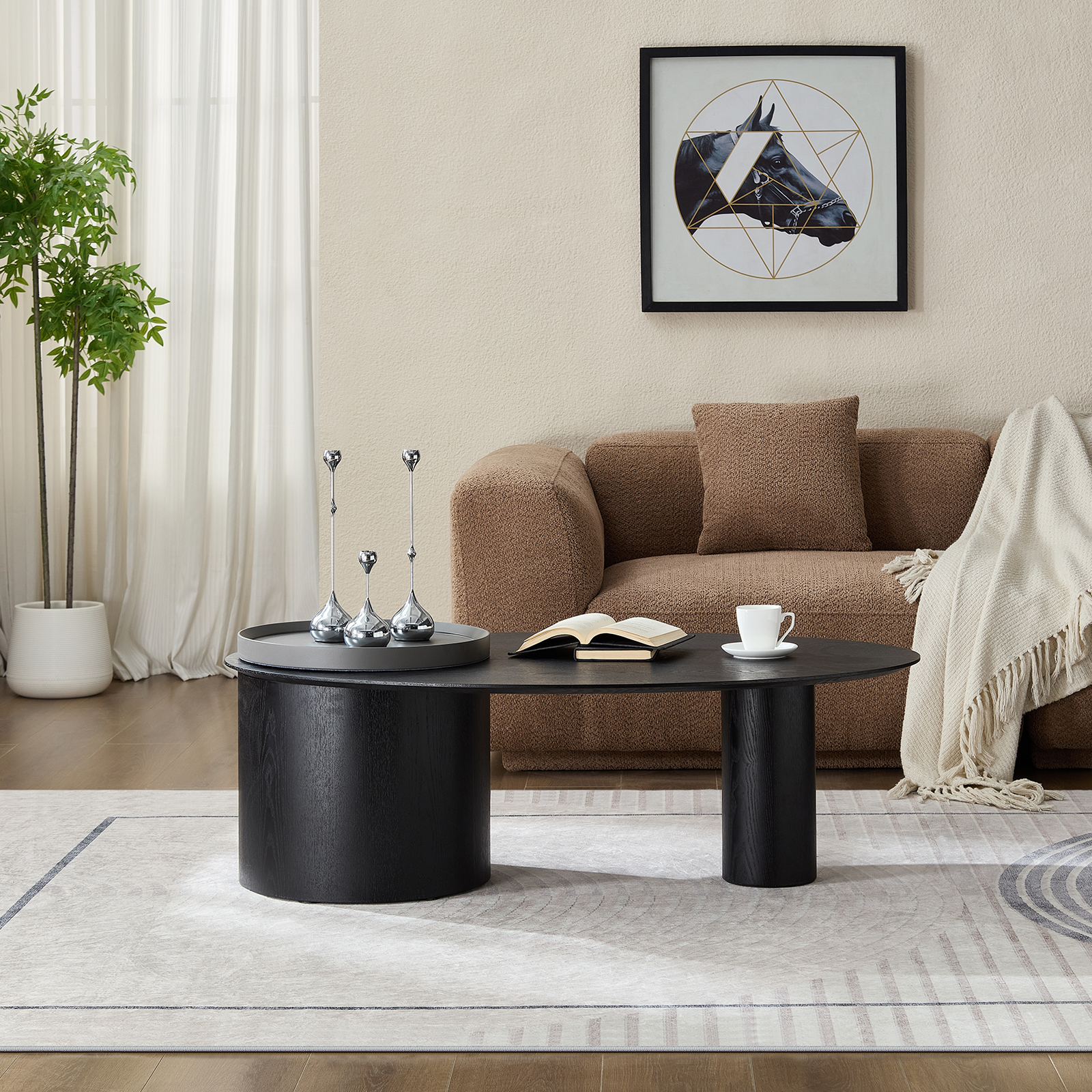 Table à café ovale luxe moderne