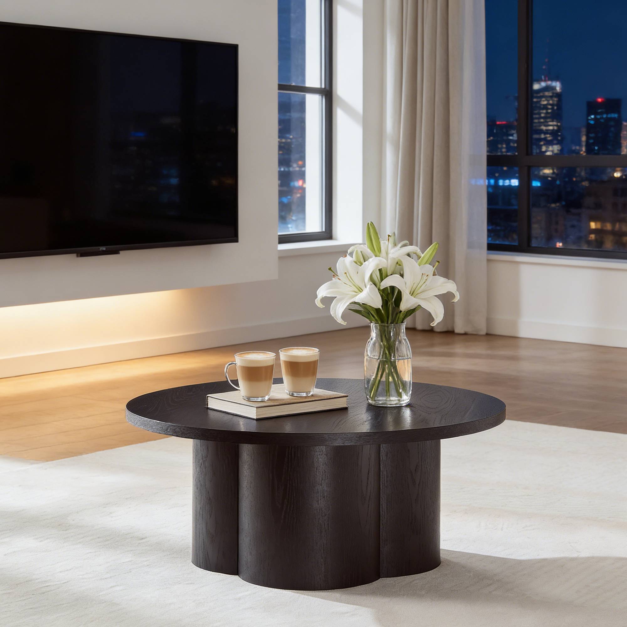 Table basse ronde moderne accent, chambre/salon/bureau