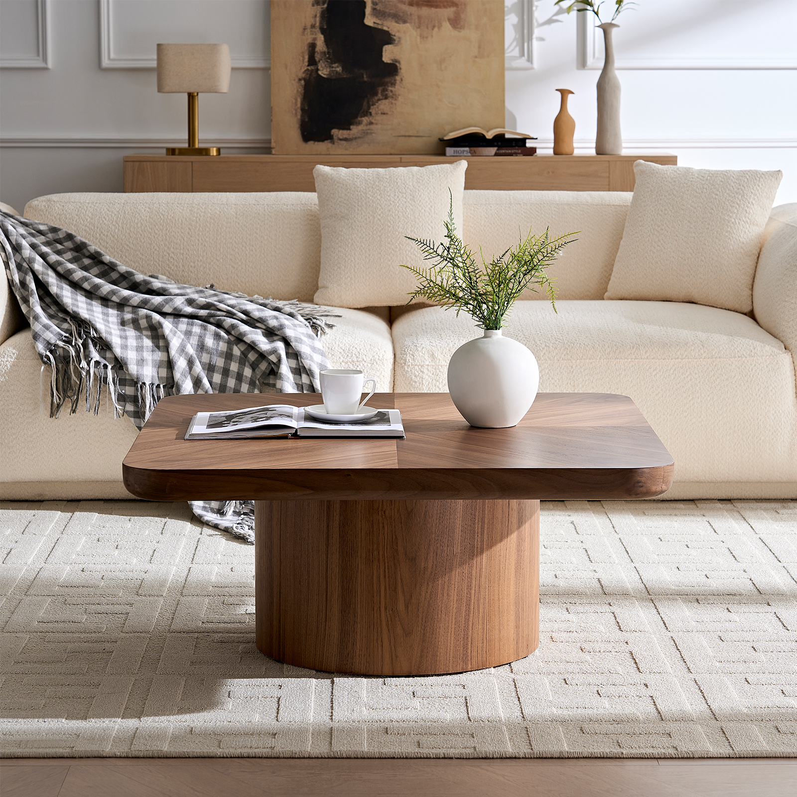 Table basse carrée, design moderne, salle séjour