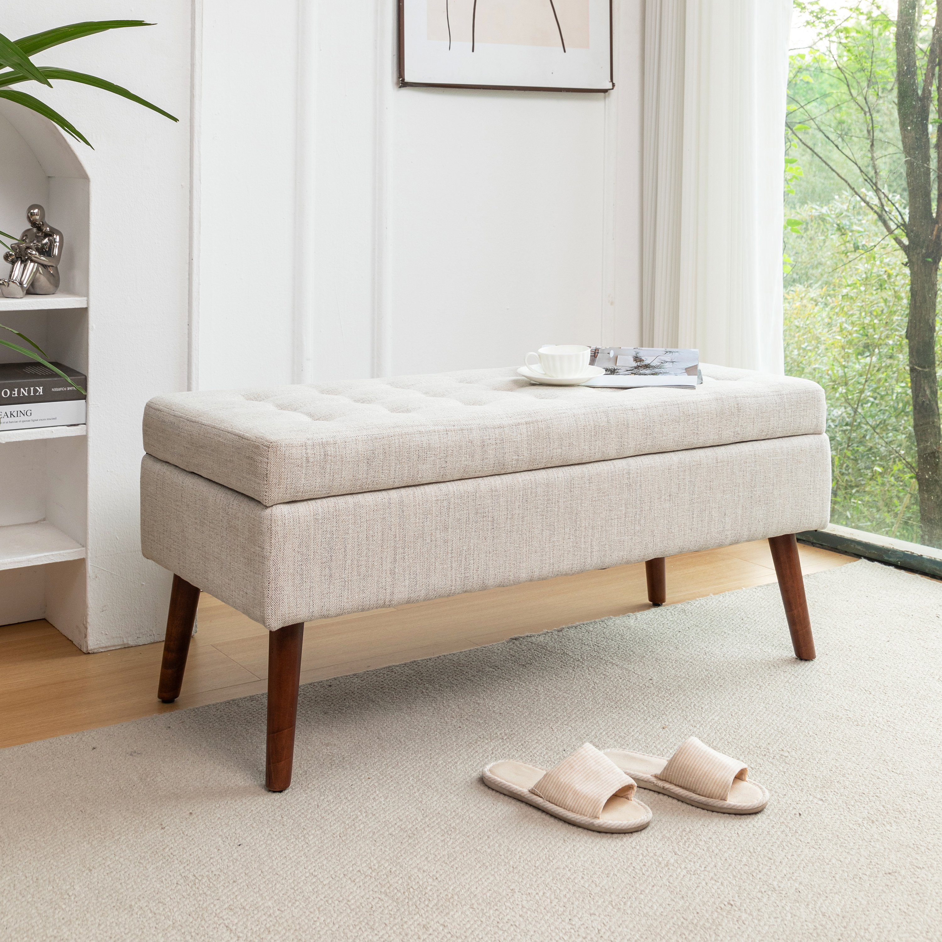 Banc rangement chambre, pied lit ottoman, 43,7po L x 18,1po P