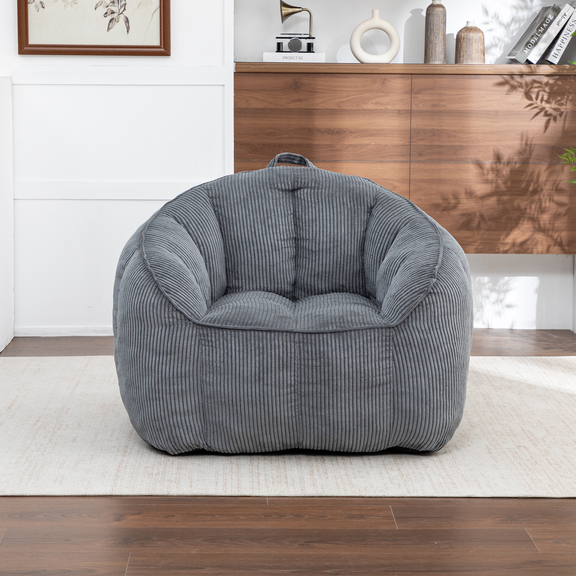 Géant fauteuil poire corduroy adulte ados armrestes