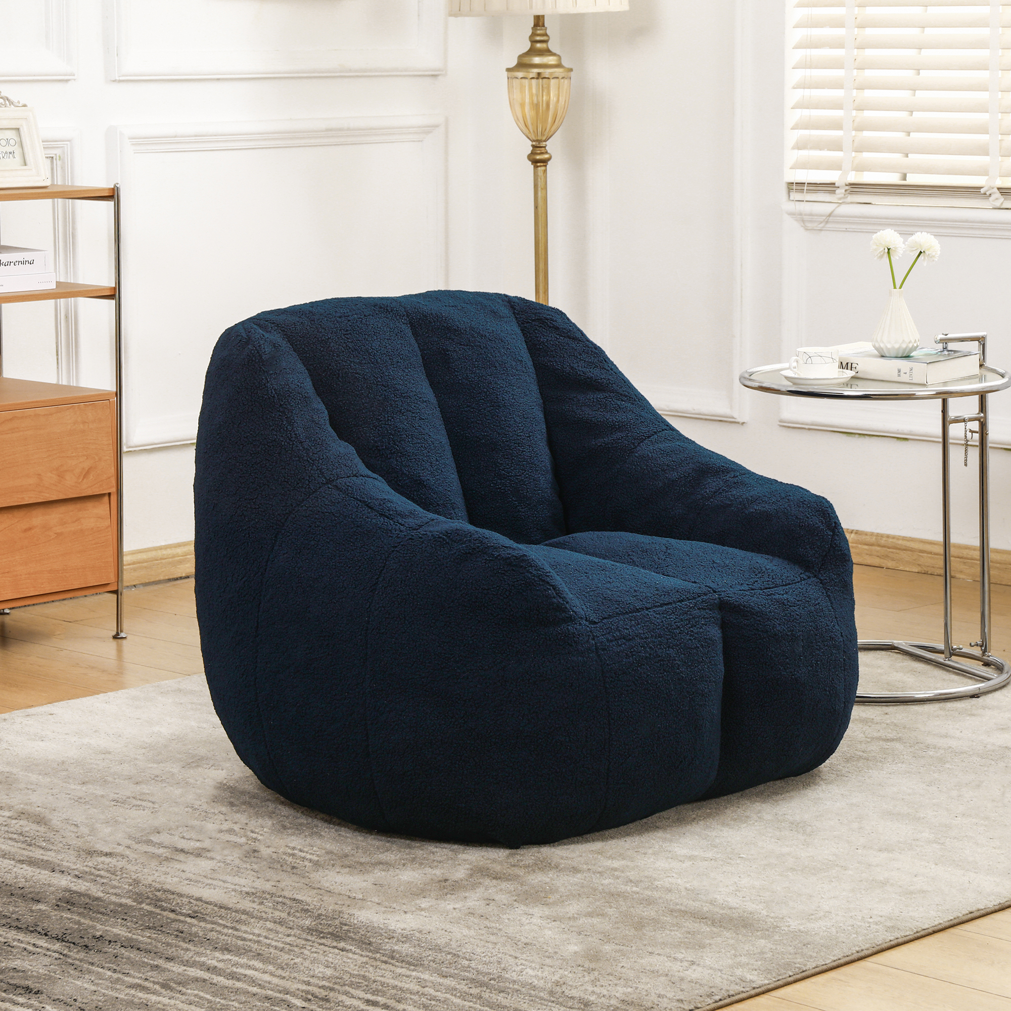 Fauteuil sac à beans rembourré, double couche, mousse mémoire