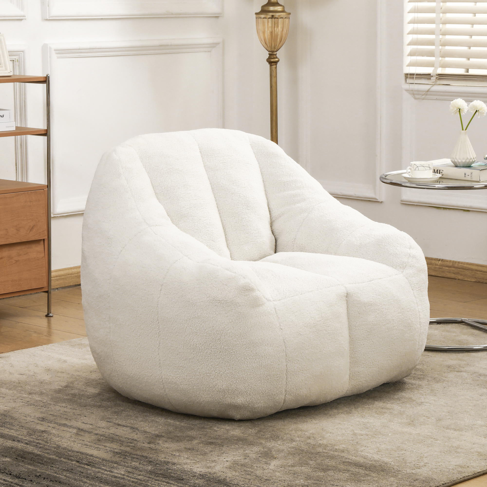 Fauteuil sac à beans rembourré, double couche, mousse mémoire