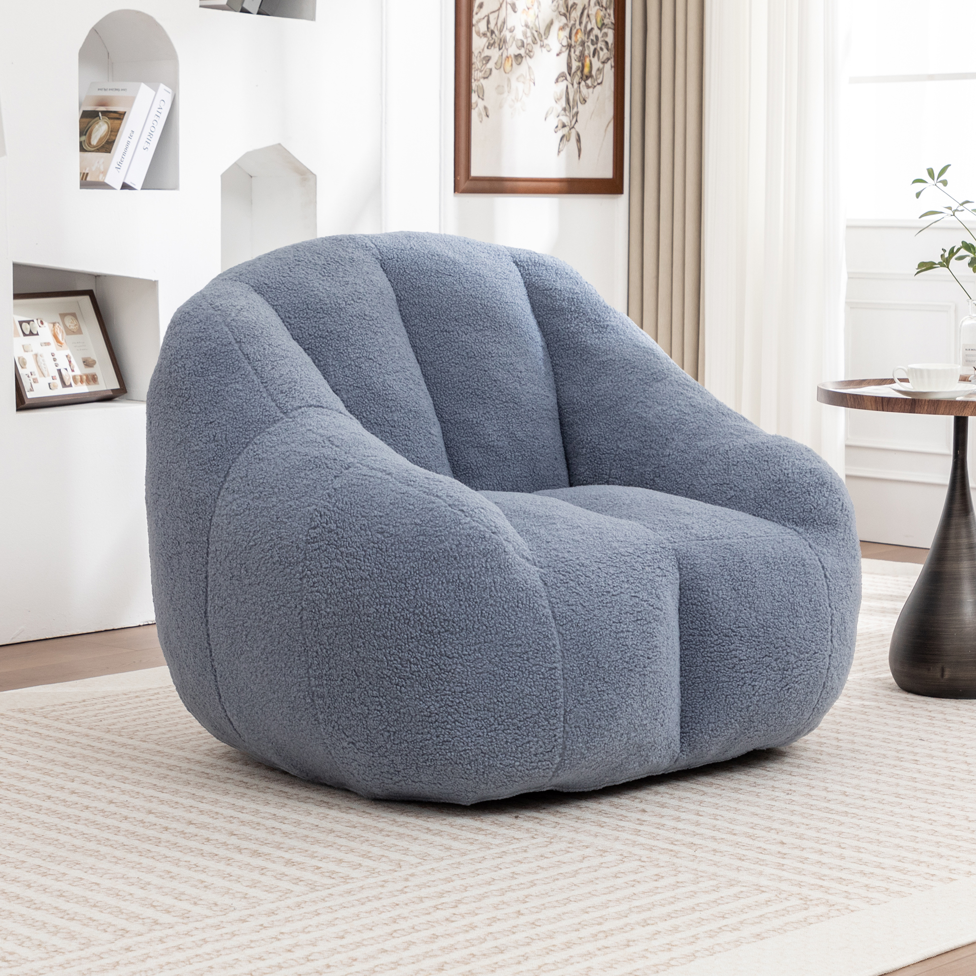 Fauteuil sac à beans rembourré, double couche, mousse mémoire
