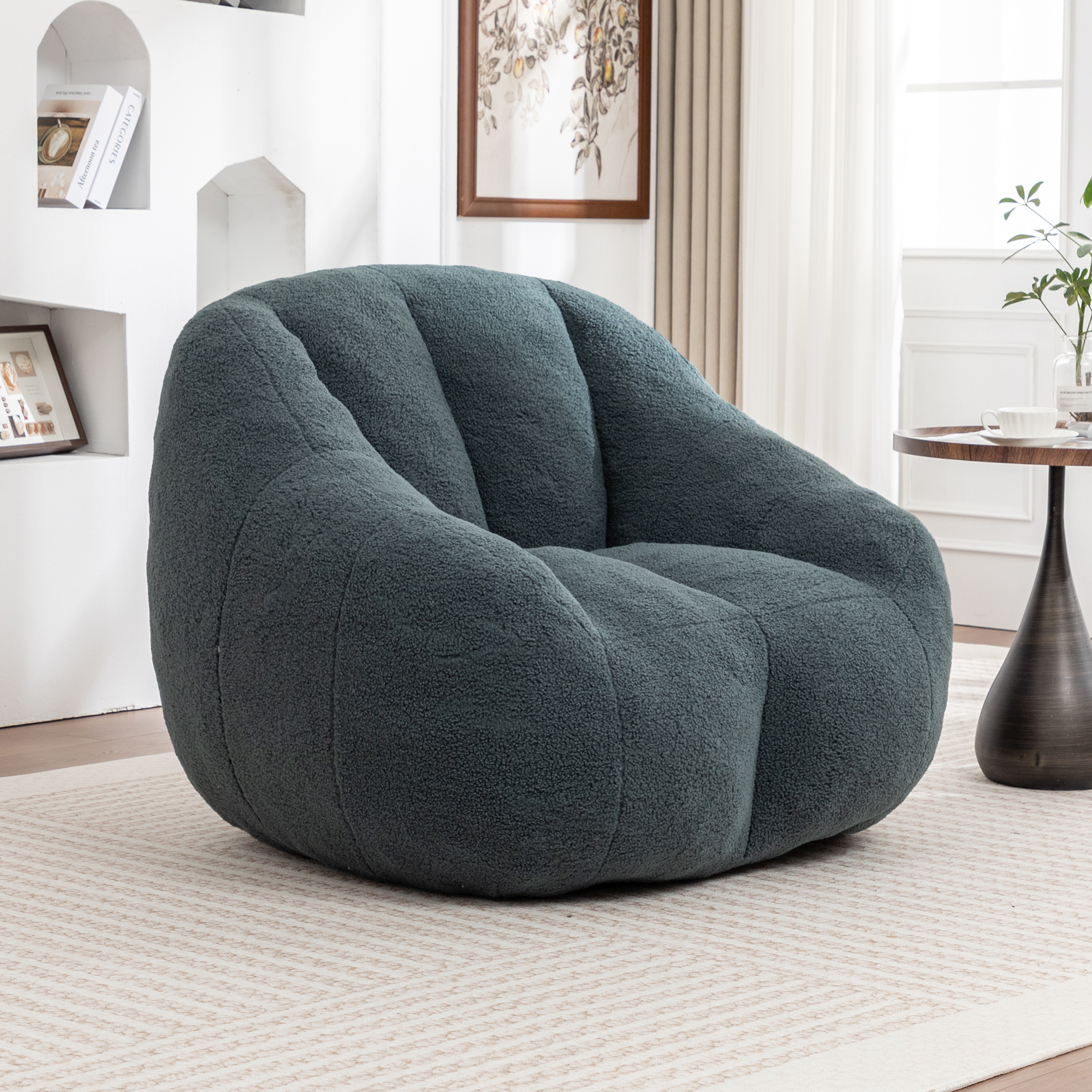 Fauteuil sac à beans rembourré, double couche, mousse mémoire