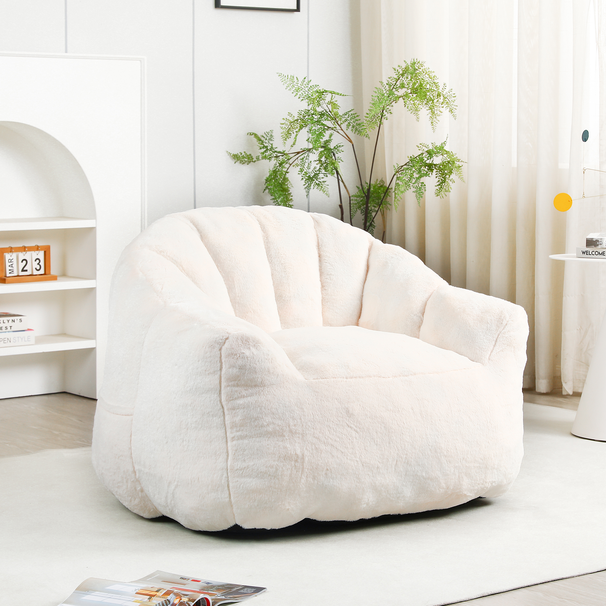 Fauteuil poire mousse densité, accoudoirs, gris