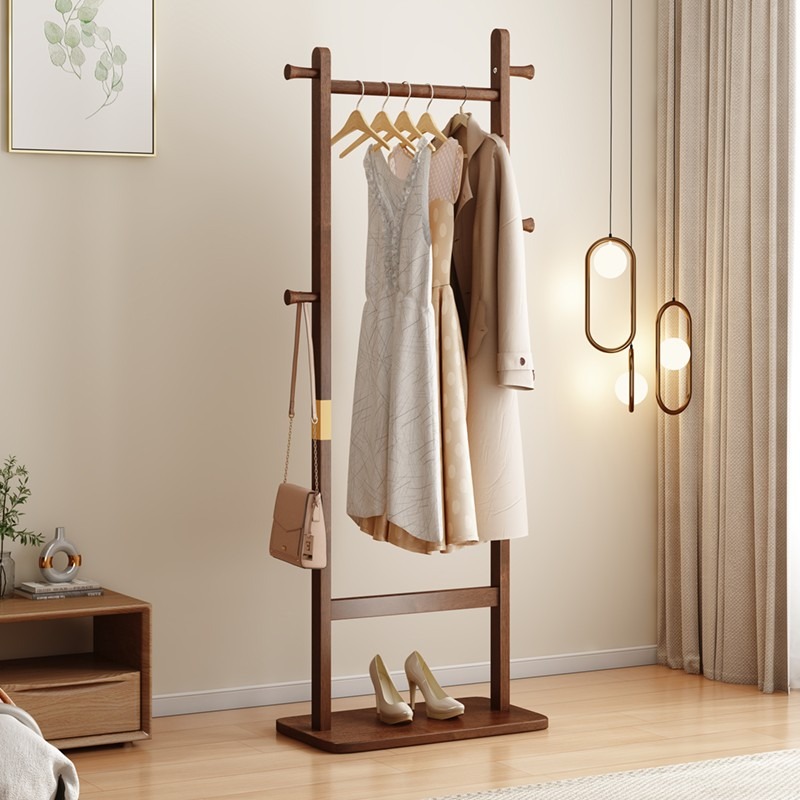 Porte-manteau bois 23,6x11x71", noyer, facile assemblage