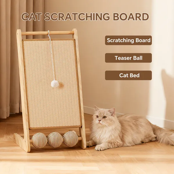 Grattoir chat sisal L forme balle pendante