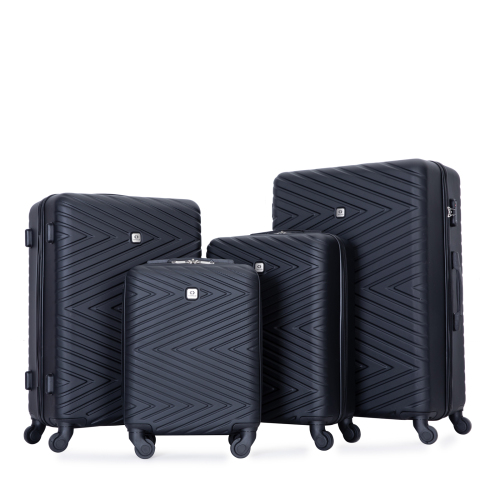 Ensemble bagages 4 pièces ABS 16-28po roues TSA noir