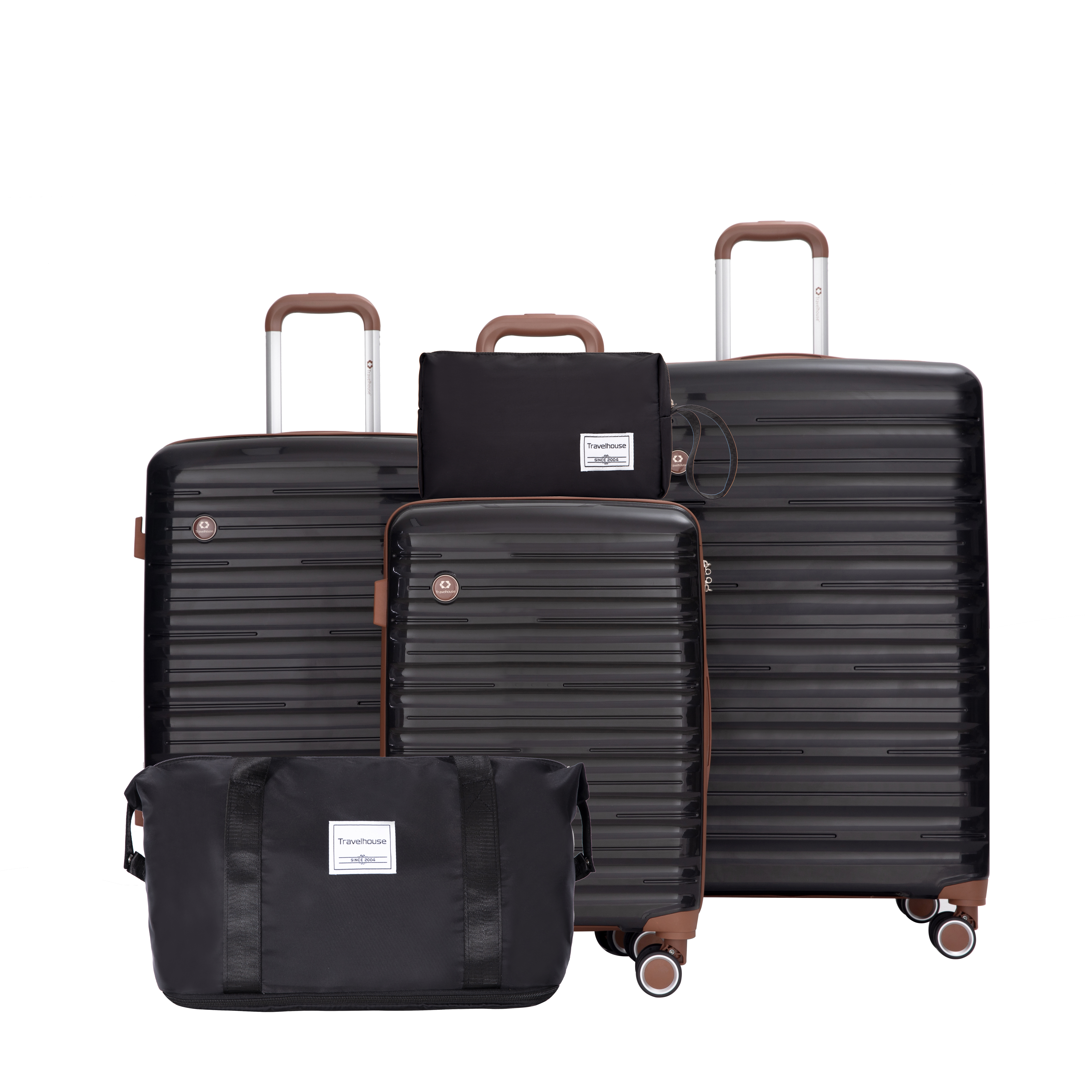 Ensemble bagage 5 pcs coque rigide serrure TSA noir