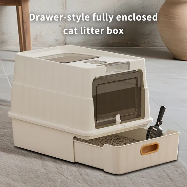 Litière chat tiroir blanc design humanisé