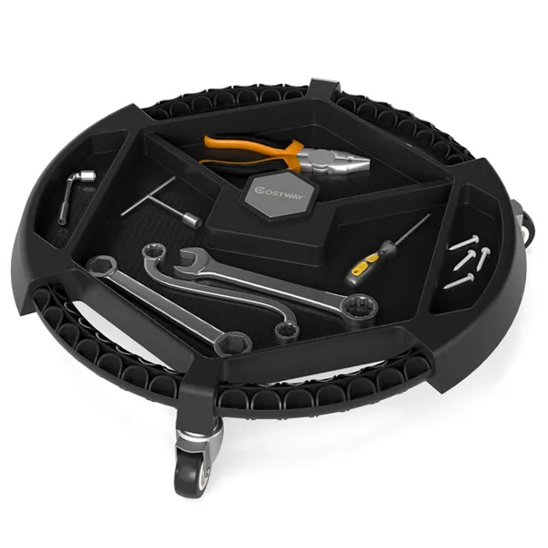 Chariot à outils roulant 4 compartiments roues pivotantes 360° magnétique