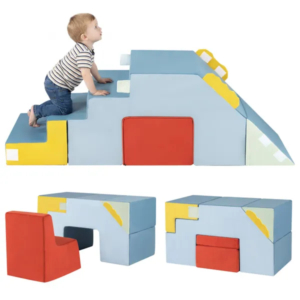 Ensemble grimpette mousse 3 en 1 avec glissade et table
