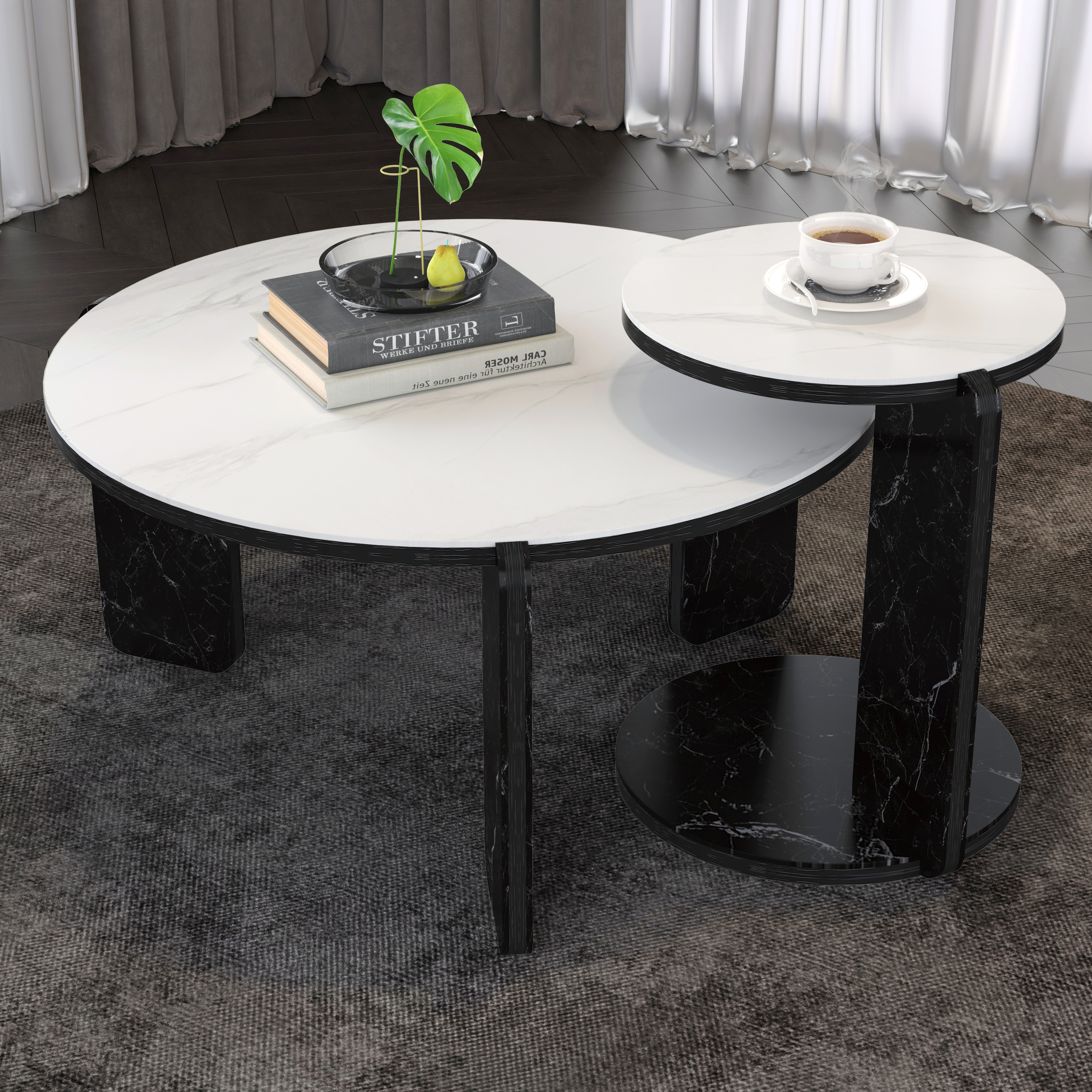 Ensemble 2 tables nid pierre 32-16po