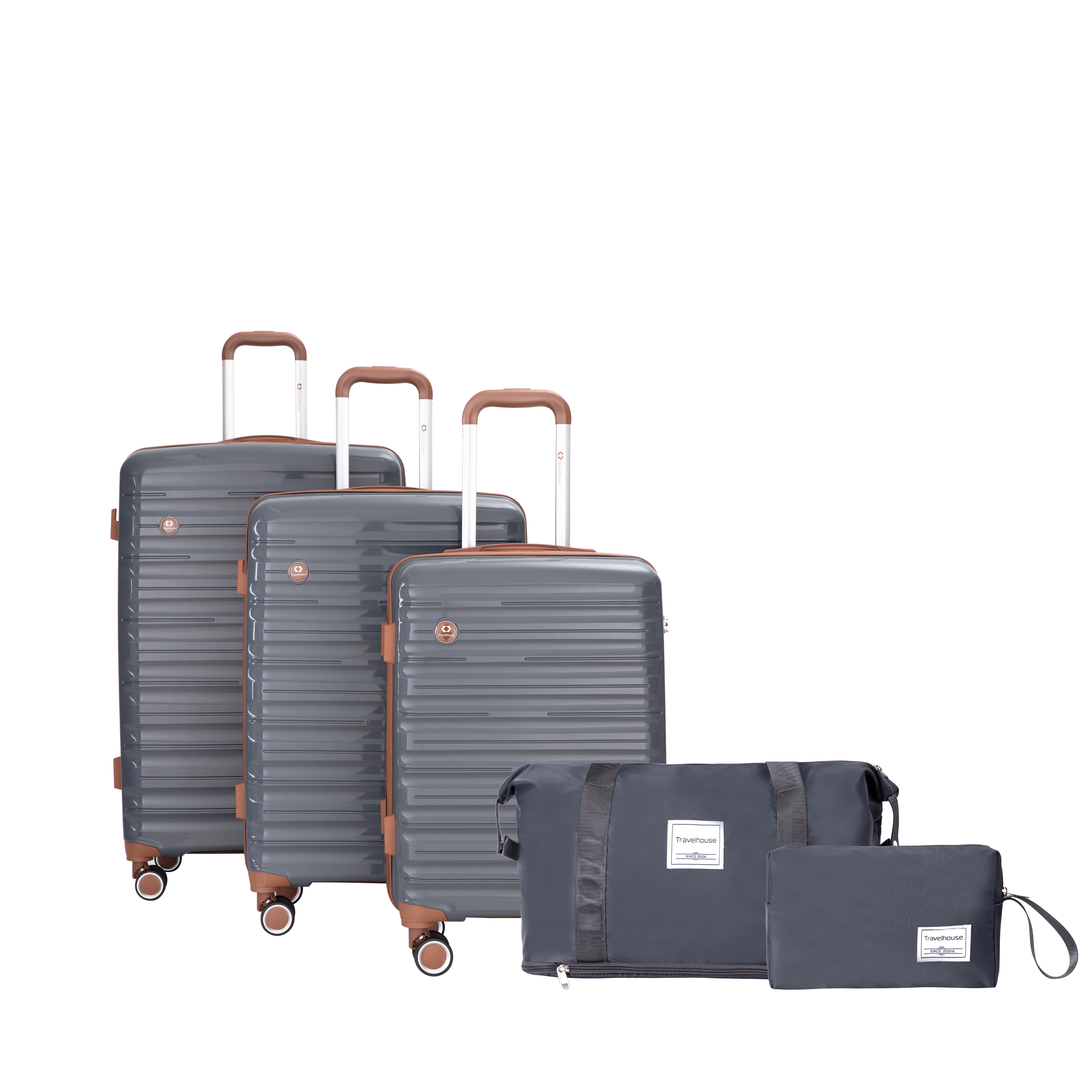 Ensemble bagages 5 pièces, serrure TSA, gris foncé