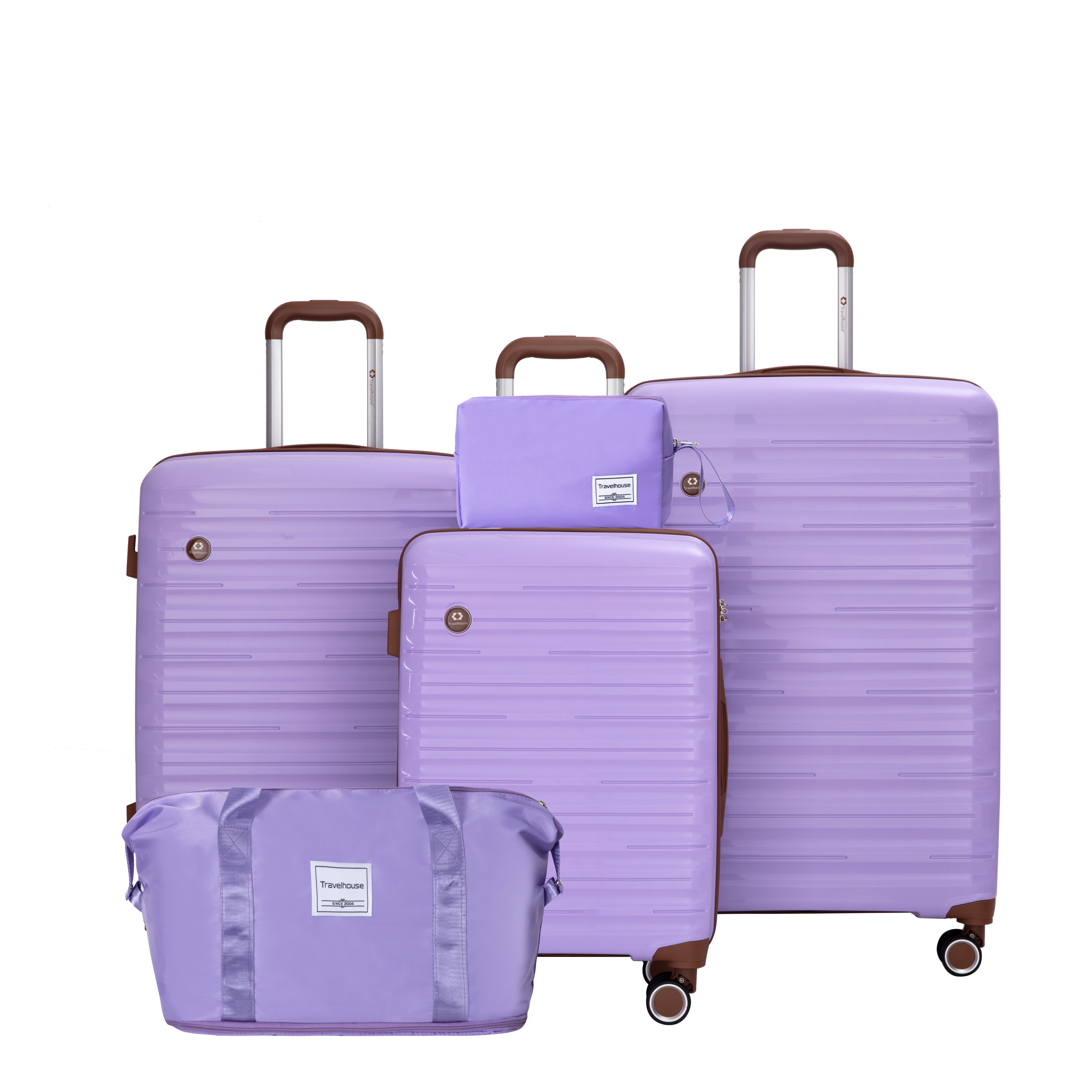Ensemble bagage 5 pcs coque rigide serrure TSA lavande