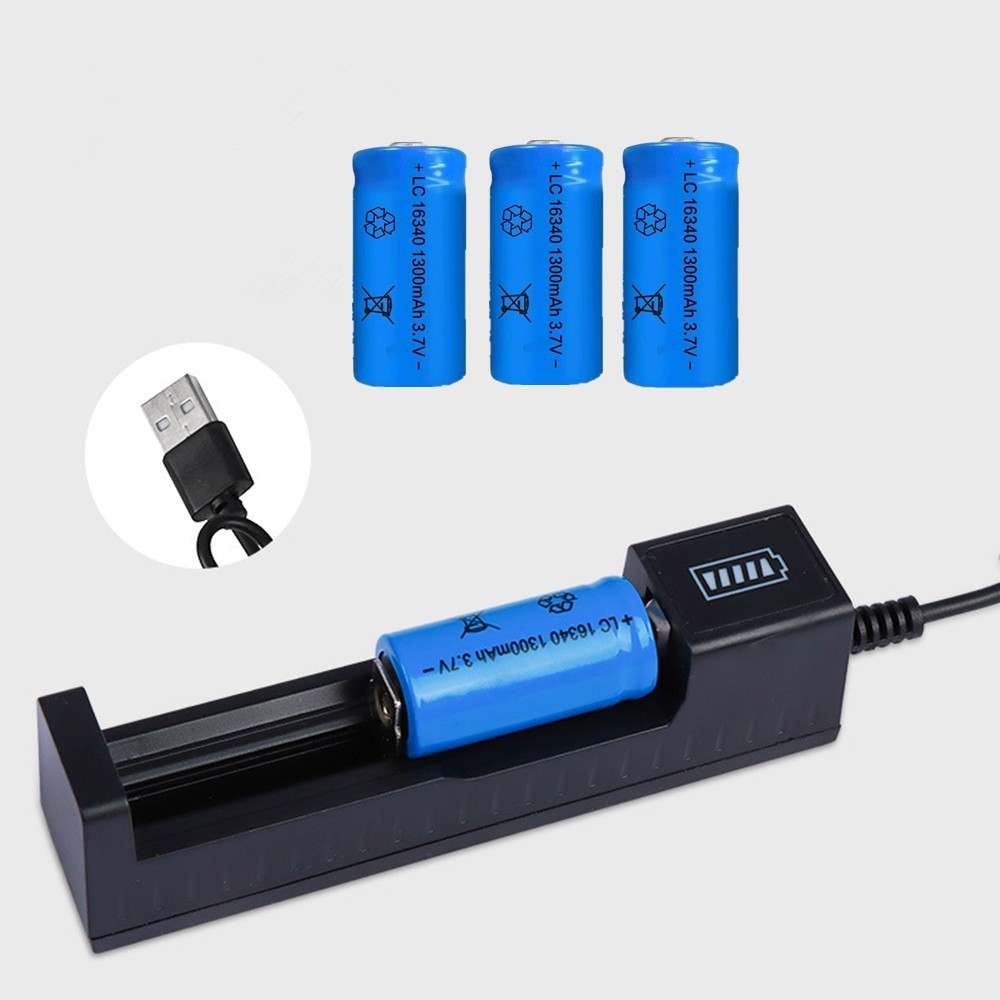 4 pcs batterie 16340 RCR123A 1300mAh USB
