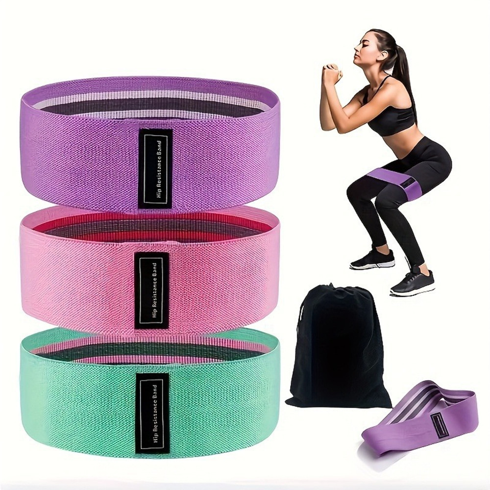 Set 3 bandes élastiques résistance fitness yoga fesses