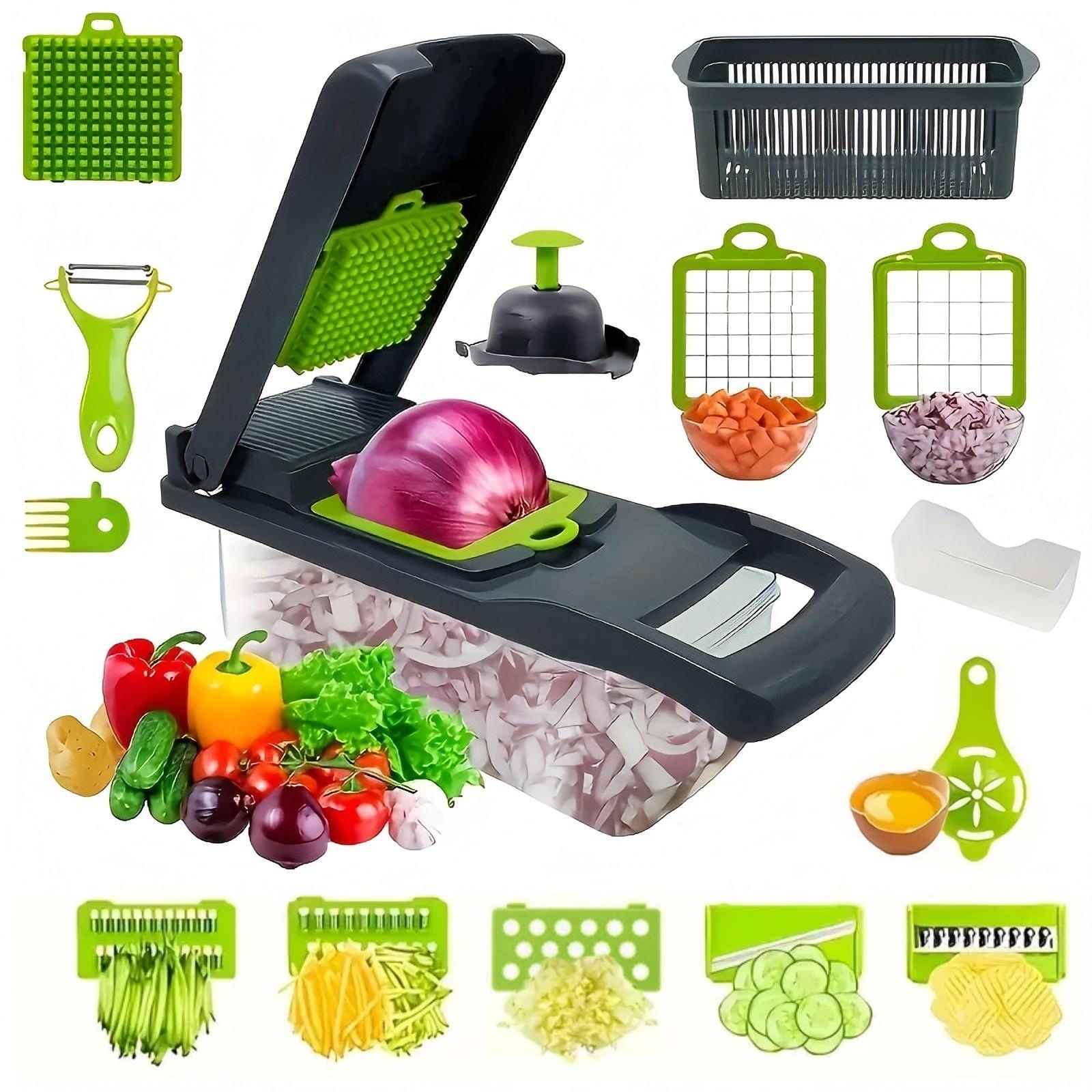 Hachoir légumes 16 en 1 mandoline salade trancheur