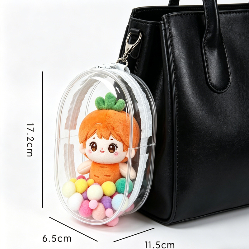 Sac rangement poupées miniatures PVC anti-poussière