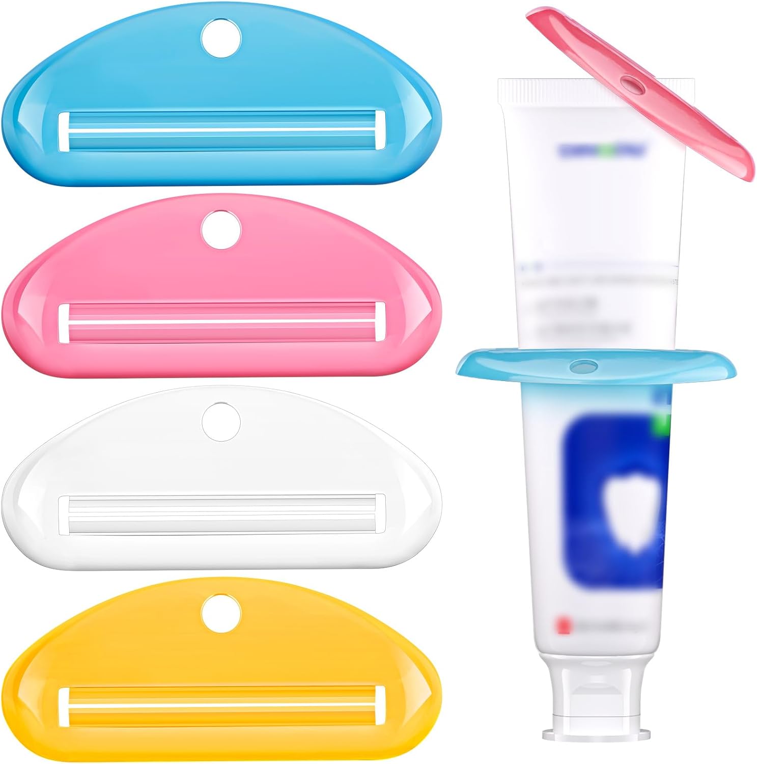 4 pcs presse dentifrice tube couleur salle bain cosmétique